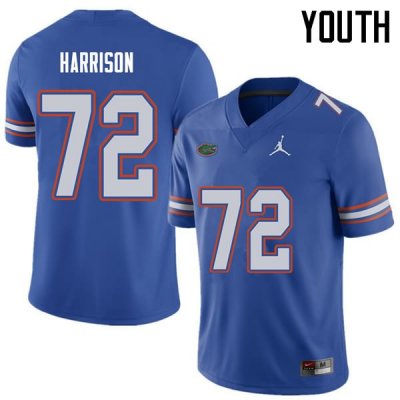 Youth Florida Gators #72 Jonotthan Harrison NCAA Jordan Brand Royal Authentic Stitched College Football Jersey XEZ0262HL